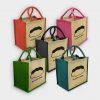 Große Jute-Tasche mit farbigen Akzenten