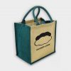 Große Jute-Tasche mit farbigen Akzenten blau
