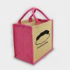 Große Jute-Tasche mit farbigen Akzenten pink