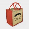 Große Jute-Tasche mit farbigen Akzenten rot