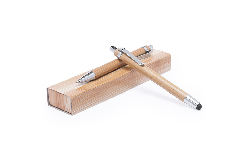 Bambus Schreibset mit Kugelschreiber und Druckbleistift