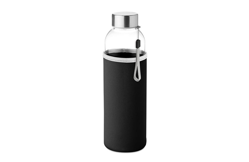 Glasflasche mit schwarzem Sleeve