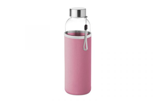 Glasflasche mit Sleeve Pink