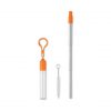 Teleskop Trinkhalm Edelstahl orange