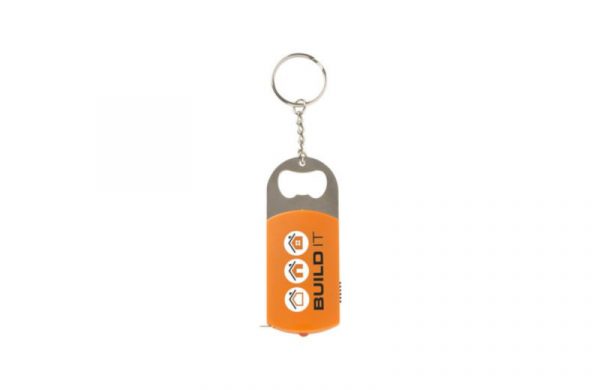 Multitool Schlüsselanhänger orange mit Maßband