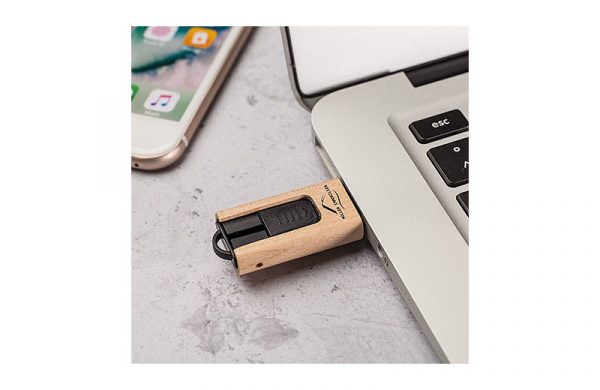 USB-Stick Ahornholz Slider mit Werbefläche