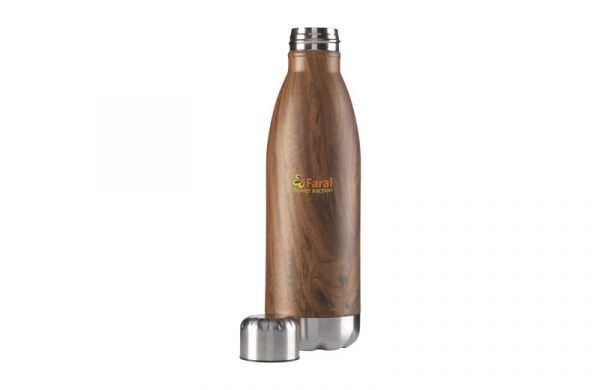 Wooden Trinkflasche, Doppelwandige Edelstahl-Wasserflasche