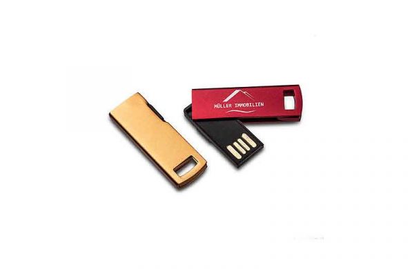 USB Stick Metallic colour gold, rot
