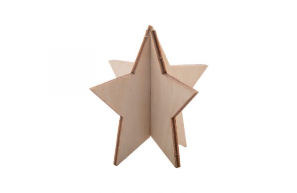 Weihnachtskarte mit Stern Motiv Puzzle aus Holz