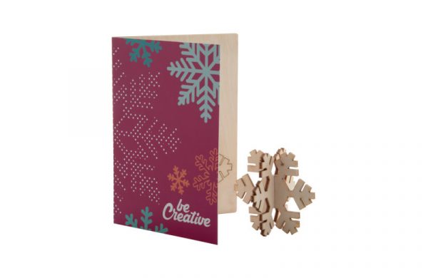 Weihnachtskarte 3D Puzzle Schneeflocken Motiv