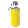 Kleine Glasflasche mit Sleeve gelb