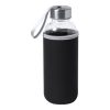Kleine Glasflasche mit Sleeve schwarz