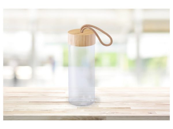 Bambus Glas - Trinkflasche 420 ml, Transparent