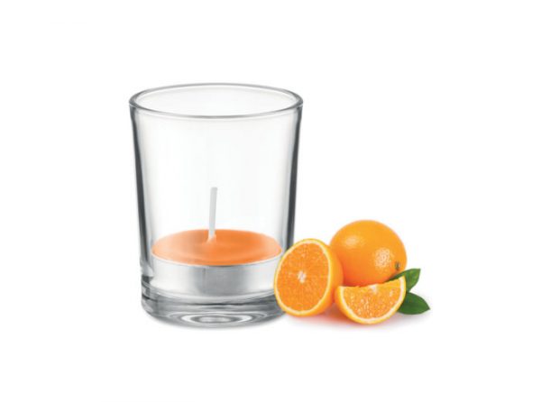 Duft Teelicht im Glas, orange