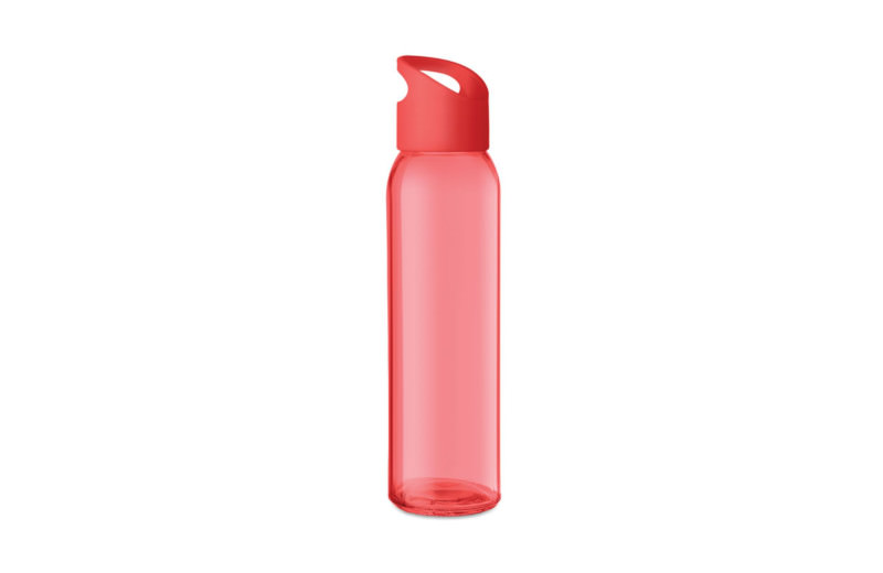 Farbige Glasflasche - Trinkflasche aus Glas rot