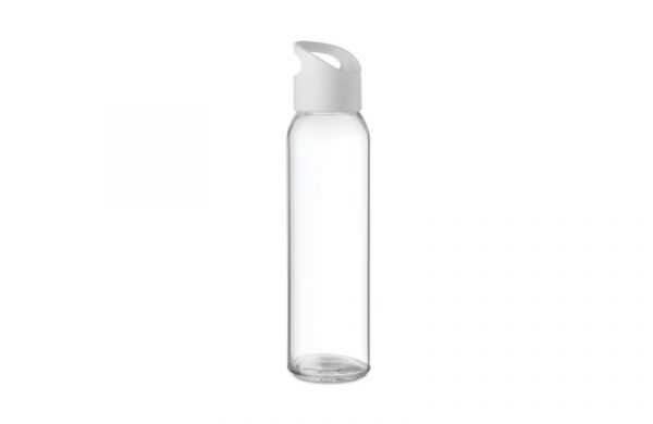 Farbige Glasflasche - Trinkflasche aus Glas weiß