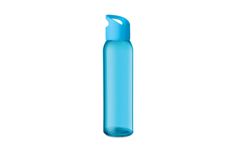 Farbige Glasflasche - Trinkflasche aus Glas hellblau