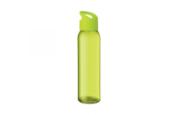 Farbige Glasflasche - Trinkflasche aus Glas limette