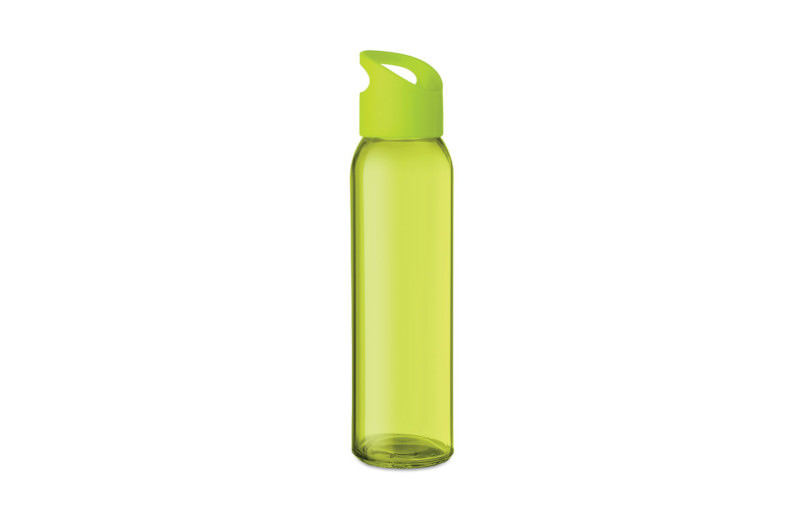Farbige Glasflasche - Trinkflasche aus Glas limette