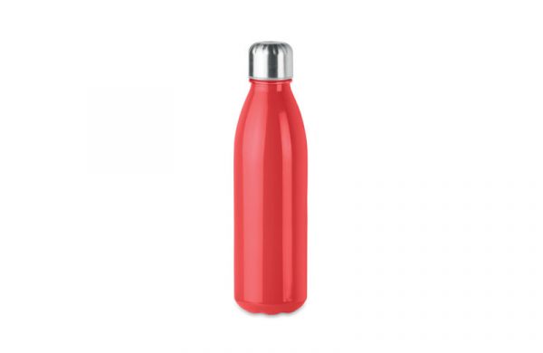 Glasflasche in Flaschenform rot