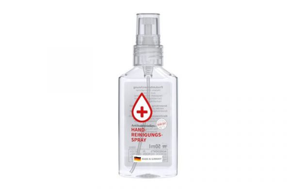 50 ml Antibakterielles Handreinigungsspray in rPET-Flasche