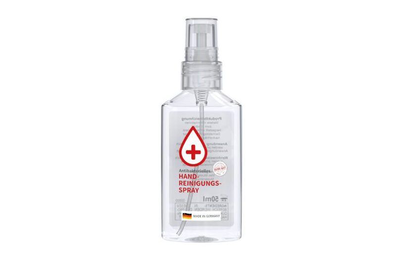 50 ml Antibakterielles Handreinigungsspray in rPET-Flasche