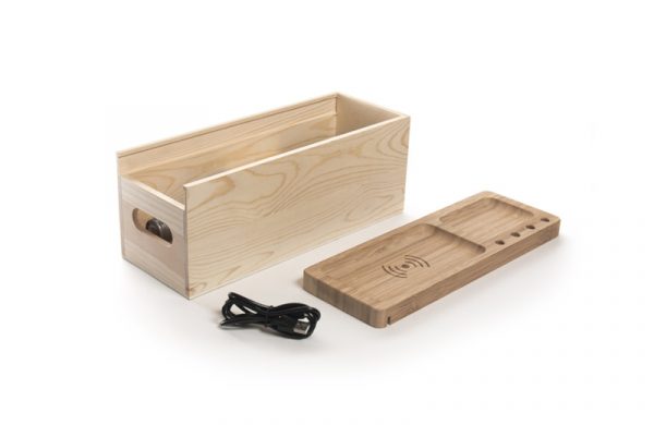 Designer Rackpack Weingeschenkbox Saftbox mit kabellosem Ladegerät