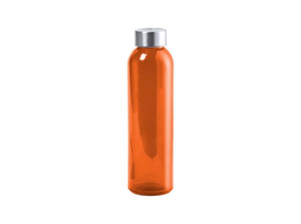 Glas-Trinkflasche sporty orange