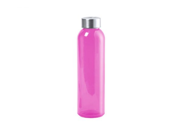 Glas-Trinkflasche sporty pink