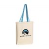 Canvas Tasche mit farbigen Griffen blau