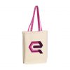 Canvas Tasche mit farbigen Griffen magenta