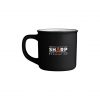 Retro-Tasse im Emaille-Design schwarz mit Druck