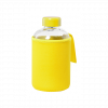 Glas Trinkflasche mit Softshell Hülle Gelb