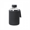 Glas Trinkflasche mit Softshell Hülle Schwarz