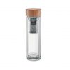 Doppelwandige Glasflasche mit Teesieb