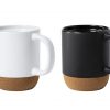 Tasse mit Korkboden schwarz und weiss