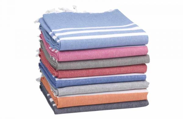 Hamam-Tuch Stapel alle acht Farben