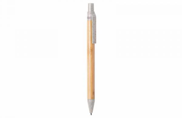 Kugelschreiber aus Bambus und Weizenstroh grau