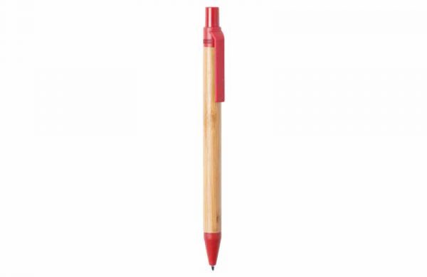 Kugelschreiber aus Bambus und Weizenstroh rot