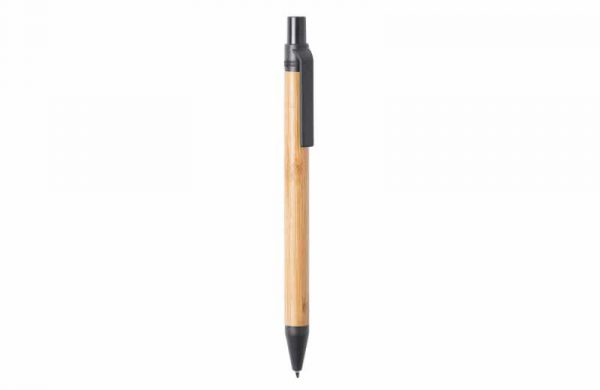 Kugelschreiber aus Bambus und Weizenstroh schwarz