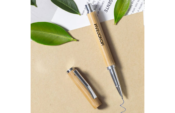 Kugelschreiber Bambus mit Kappe