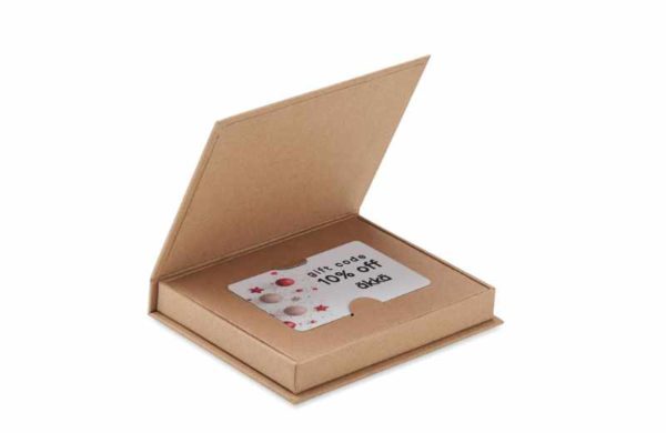 Geschenk-Box Kraftpapier in natur mit Beispielkarte