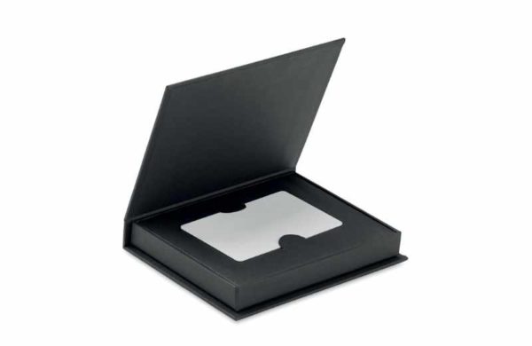 Geschenk-Box Kraftpapier in schwarz mit Beispielkarte