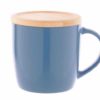 Tasse mit Bambusdeckel in blau