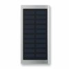 Aluminium Powerbank mit Solarpaneel in matt silber
