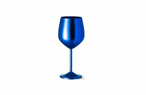 Weinglas Aluminium in blau