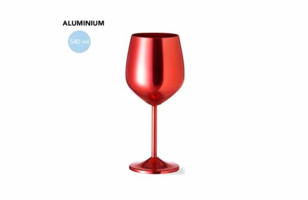 Weinglas Aluminium in rot