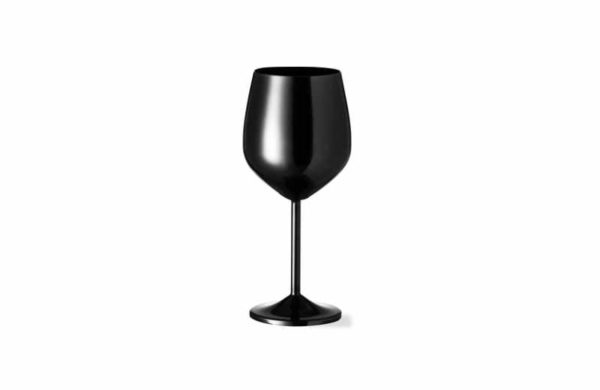 Weinglas Aluminium in schwarz