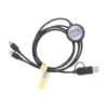 Ladekabel aus recyceltem Material schwarz mit Doming