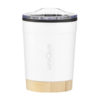 Thermo-Becher Steel`n Bamboo in Weiß mit Beispieldruck von Vorne